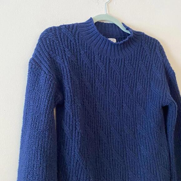 J CREW navy long sleeve cotton blend knit sweater - Picture 4 of 5